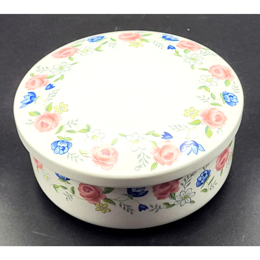 Vintage Korea Floral Covered Rice Bowl Trinket Dish 5x2.5" Beautiful